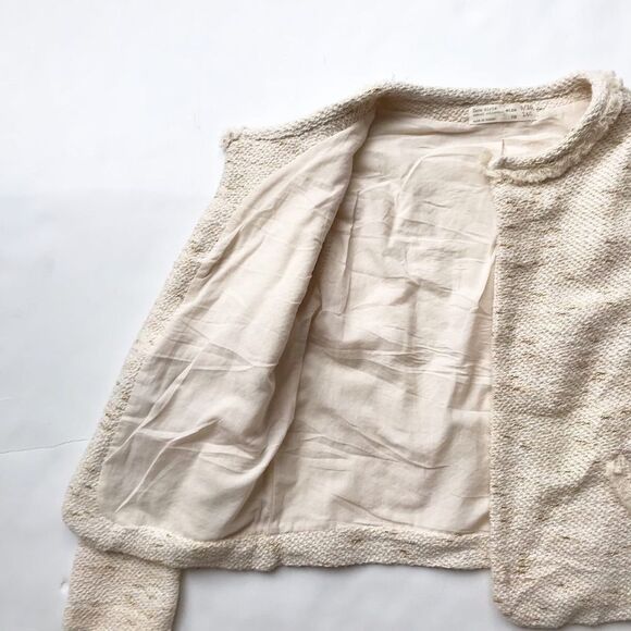 Zara lined open front light  blazer EUC 9-10Y - Picture 4 of 6